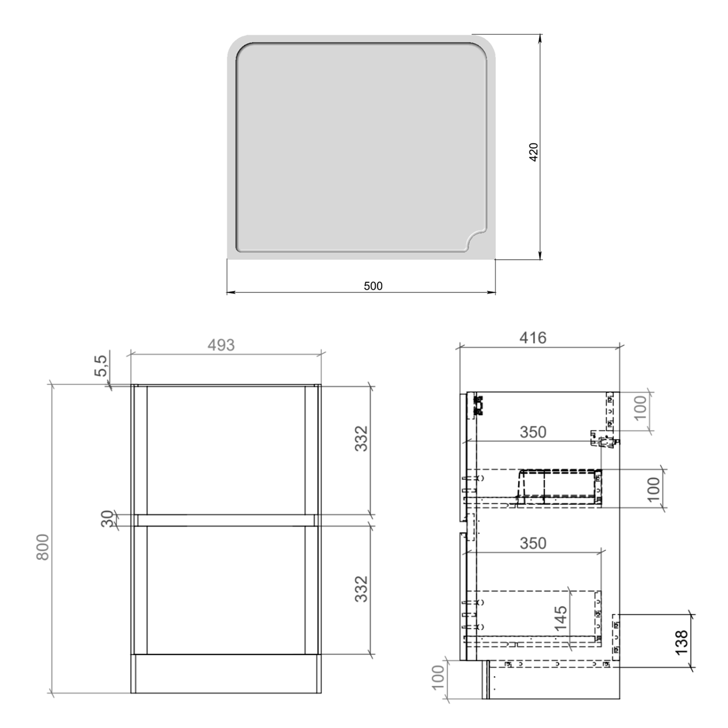 Drench Origin 500mm Floorstanding Vanity Unit & Countertop