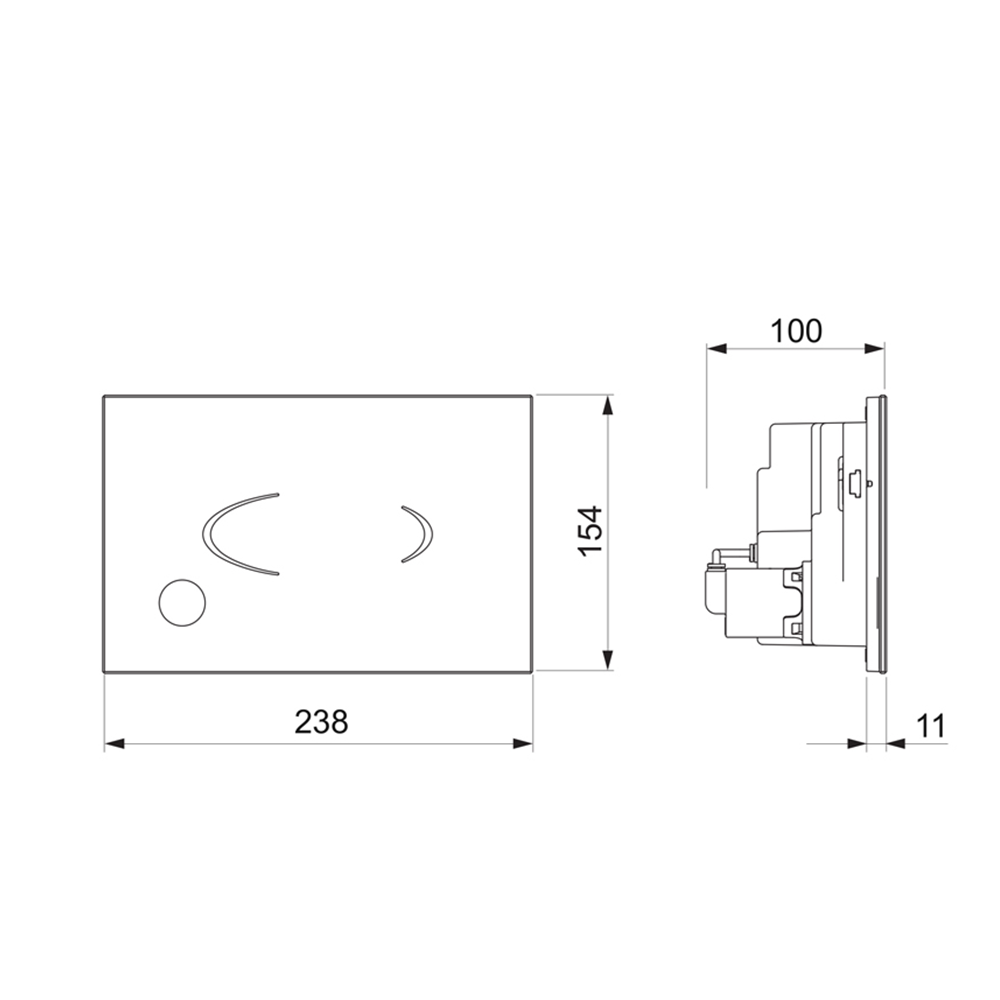 Abacus Gliss Auto Electronic Flush Plate - Manual Flush Option
