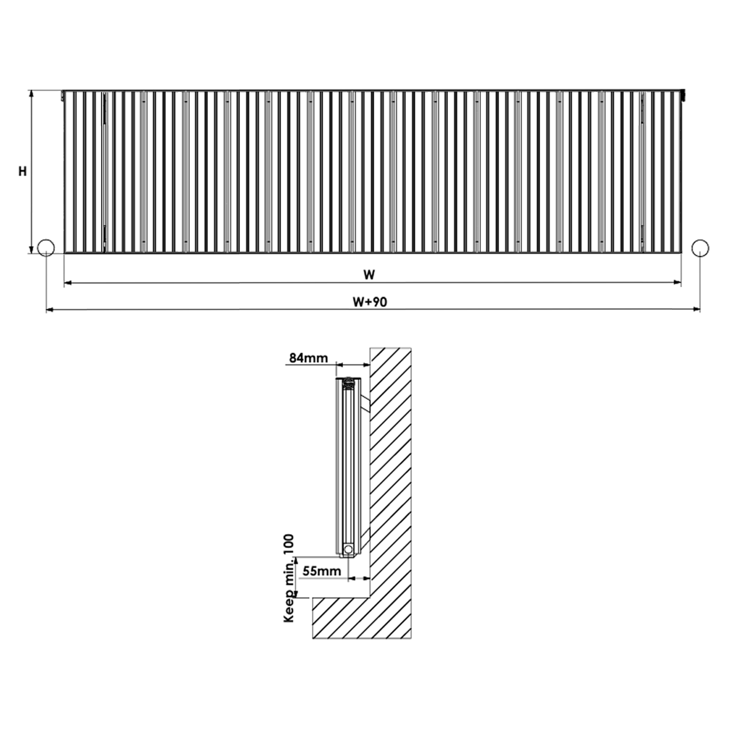 Carisa Chambord Double Panel Horizontal Aluminium Radiator