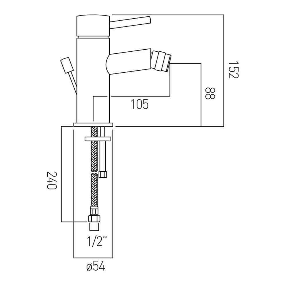 Vado Zoo Single Lever Mono Bidet Mixer with Pop Up Waste