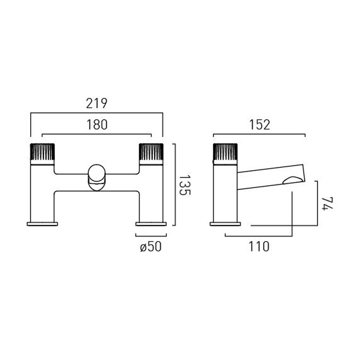 Vado Safari Exposed Thermostatic Leverless Wall Mounted Bath Shower Mixer Tap