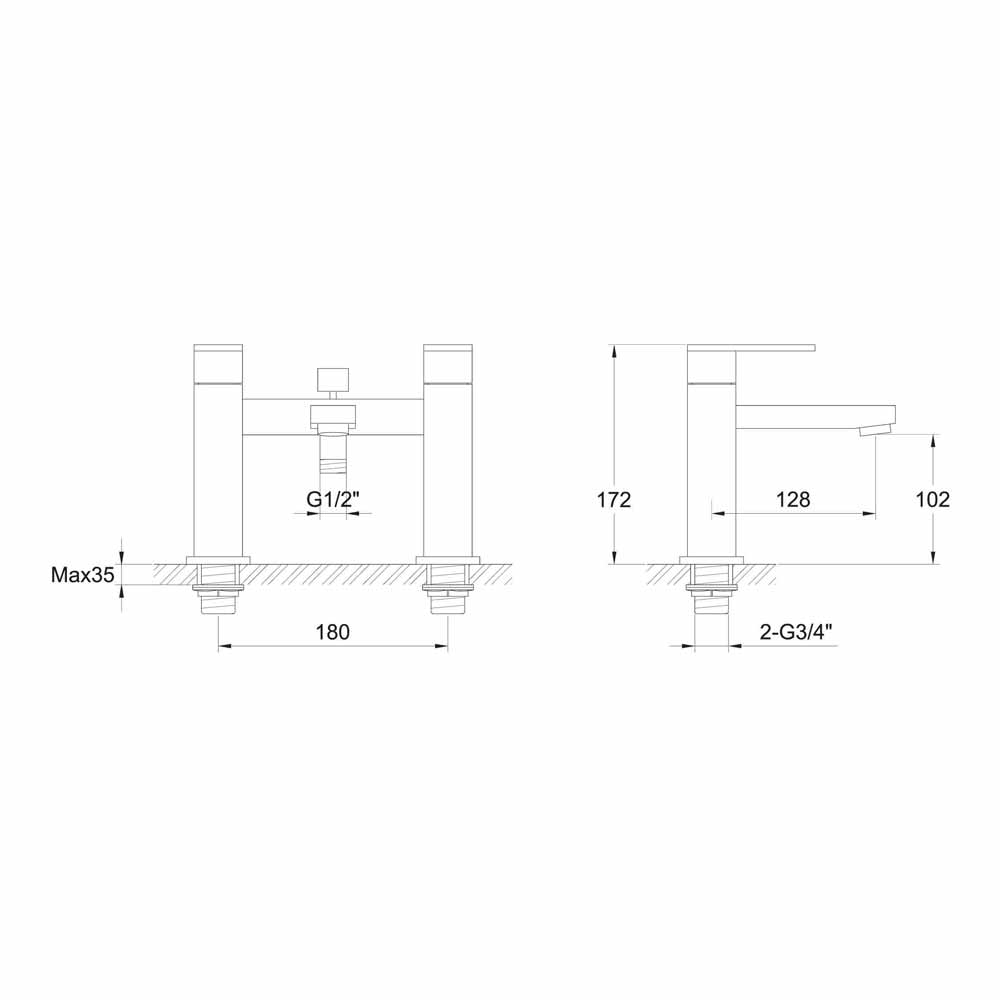 Sagittarius Blade Bath Shower Mixer & No1 Kit