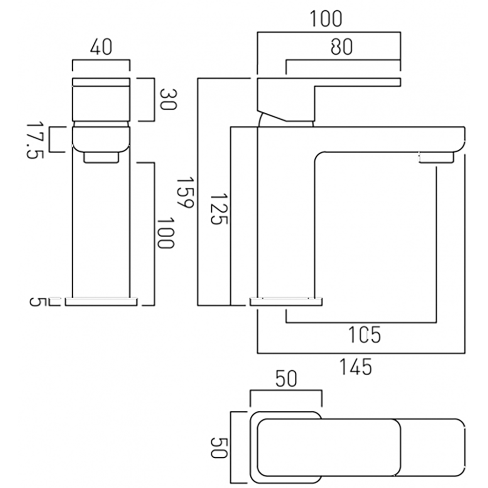 Vado Phase Single Lever Mono Basin Mixer