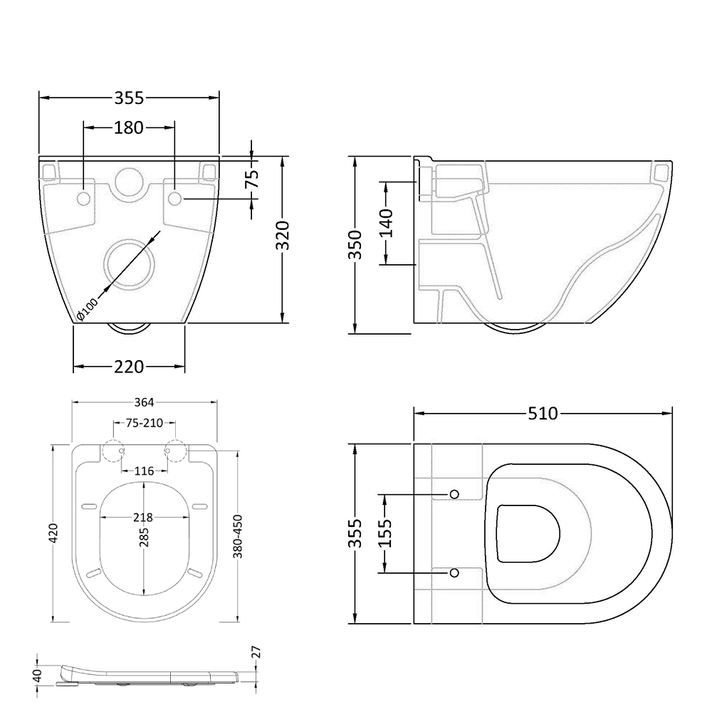 Dominica Wall Hung Toilet & Soft Close Seat
