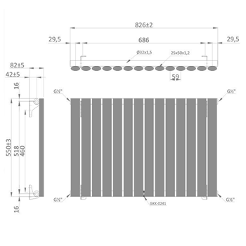 The Tap Factory Vibrance Single Panel Horizontal Radiator 550 x 826mm ...