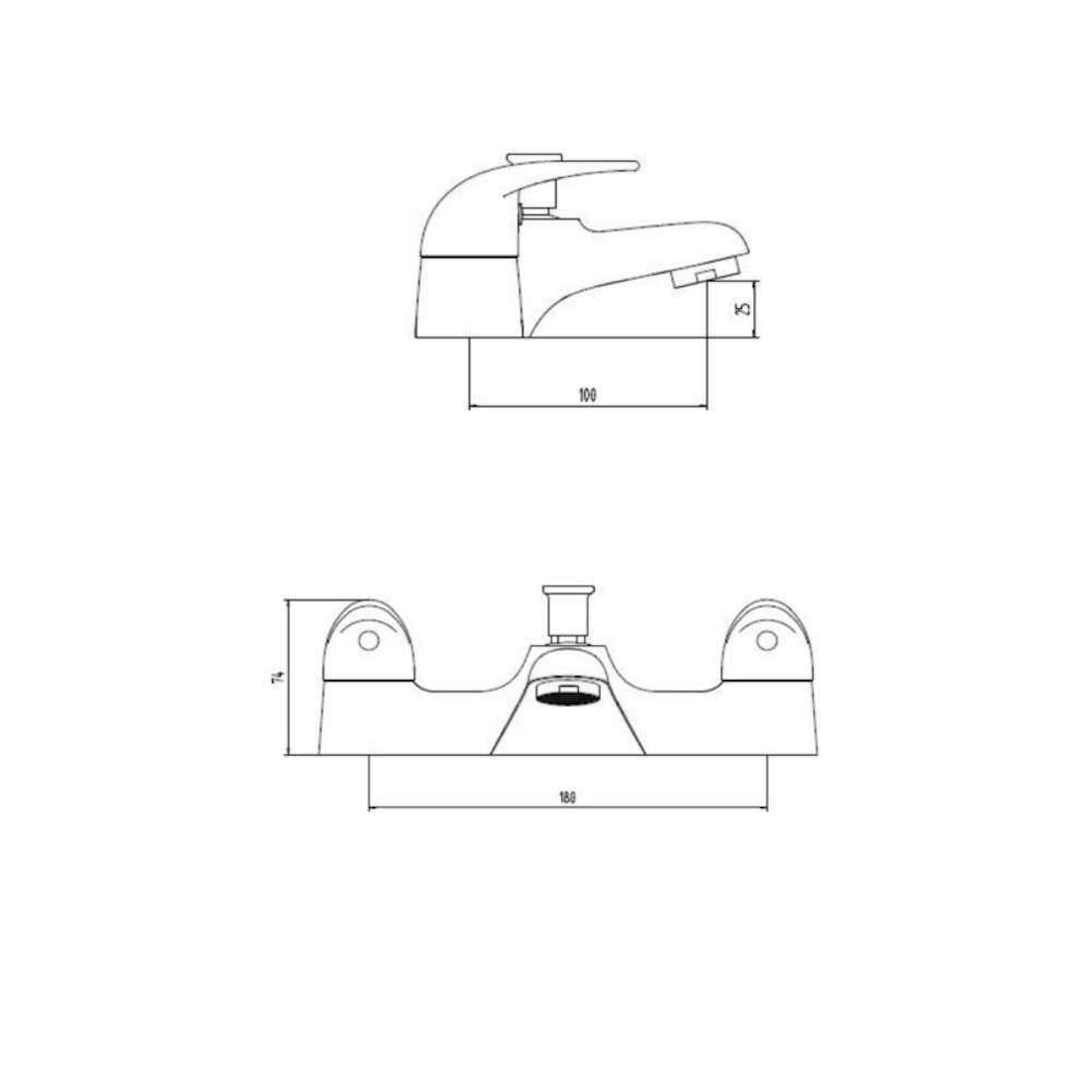 Sagittarius Prestige Twin Lever Bath Shower Mixer with Hose Handset and Wall Bracket