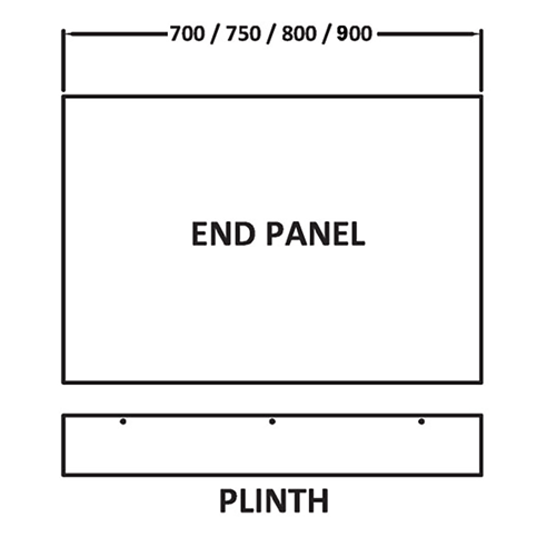 Emily 800mm Bath End Panel