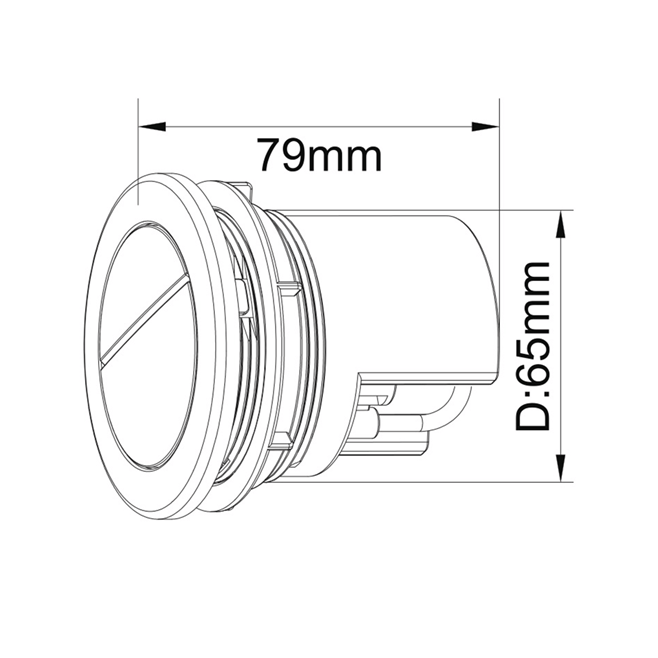 Drench Concealed Cistern Flush Button - Gunmetal