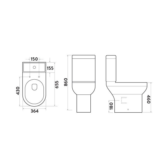 Lorraine Comfort Height Close Coupled Toilet & Soft Close Seat