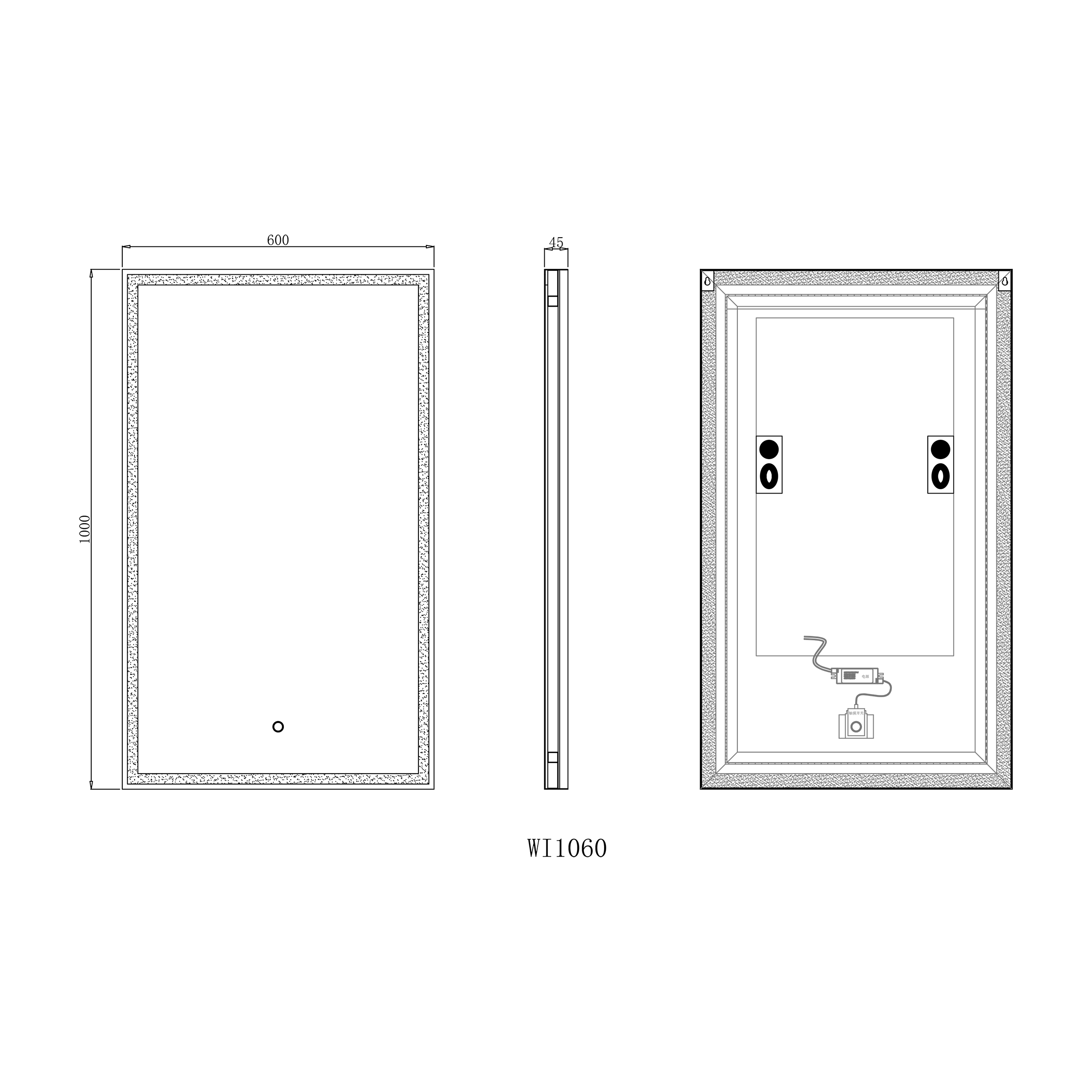 Harbour Status LED Illuminated Brushed Brass Framed Mirror with Demister Pad, Bluetooth & Colour Change LEDs - 600 x 1000mm
