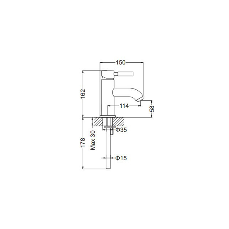 Proflow Fusion Mono Basin Mixer Tap with Clicker Waste
