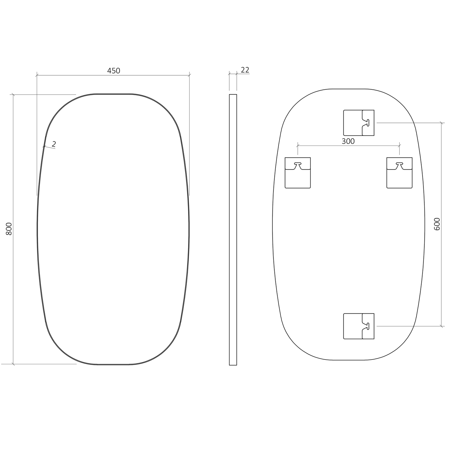 Origins Living Oslo Barrel Mirror - 450 x 800mm