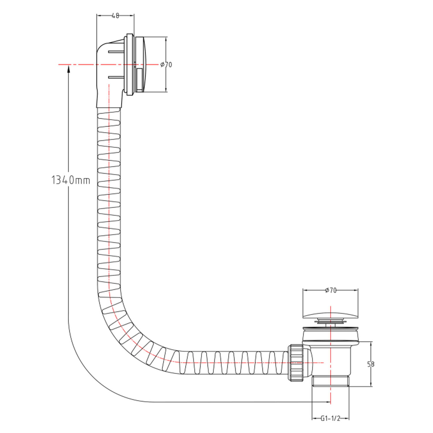 VOS Click Clack Bath Waste - Brushed Bronze