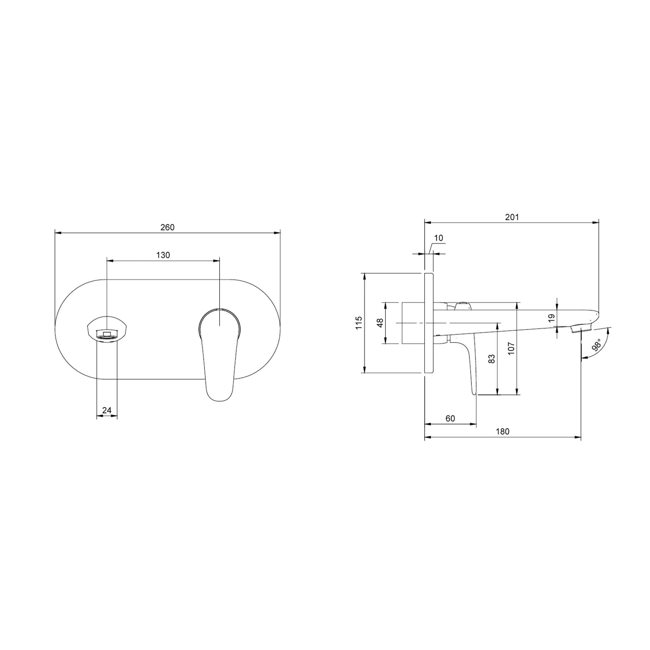 Villeroy & Boch O.novo Start Wall Mounted Basin Mixer Tap & Easy Installation Box