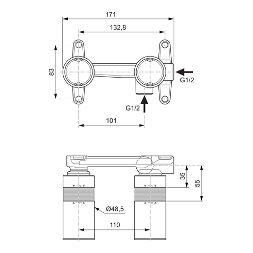 Ideal Standard Ceraplan Built-In Basin Mixer Kit