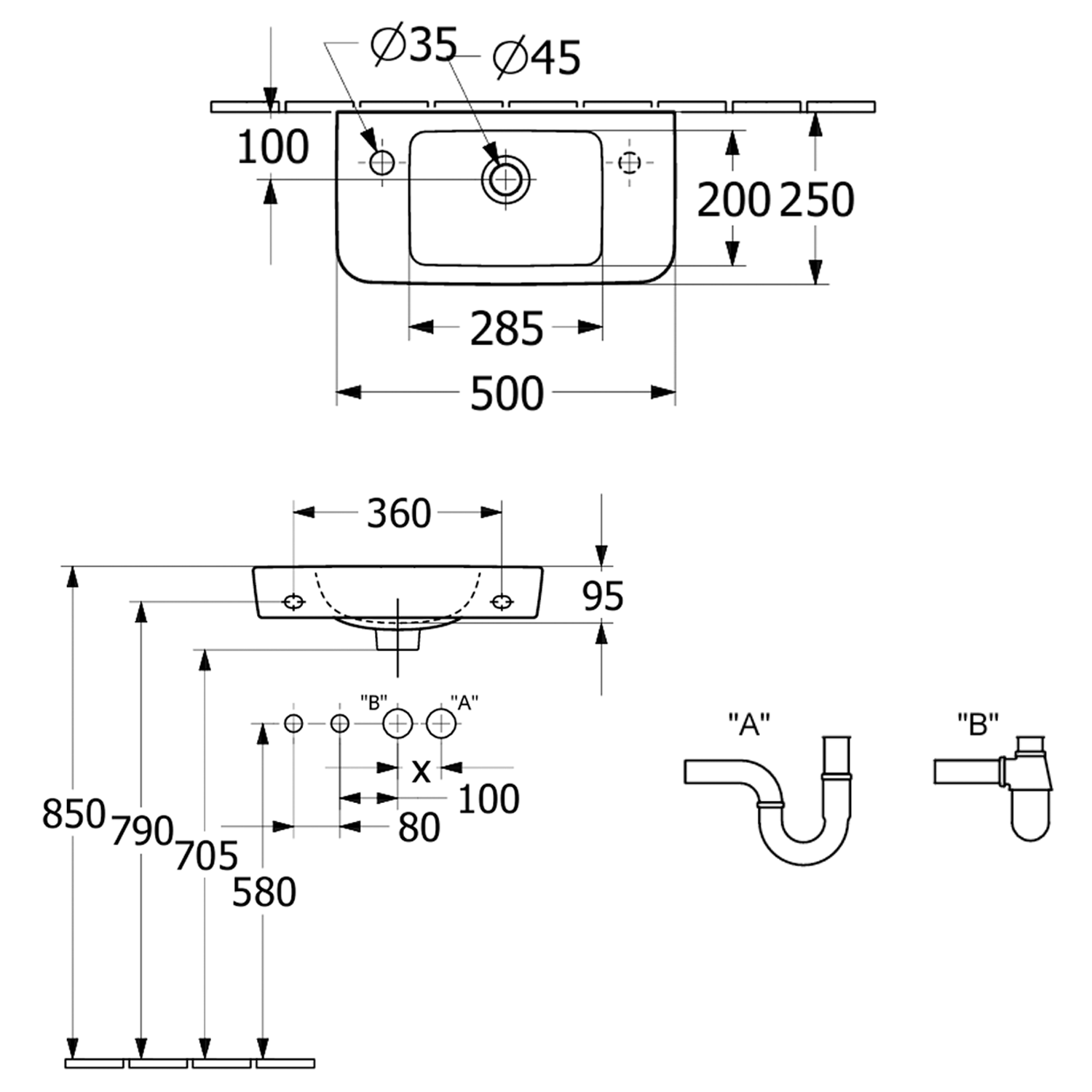 Villeroy & Boch O.novo Compact Wall Hung Basin