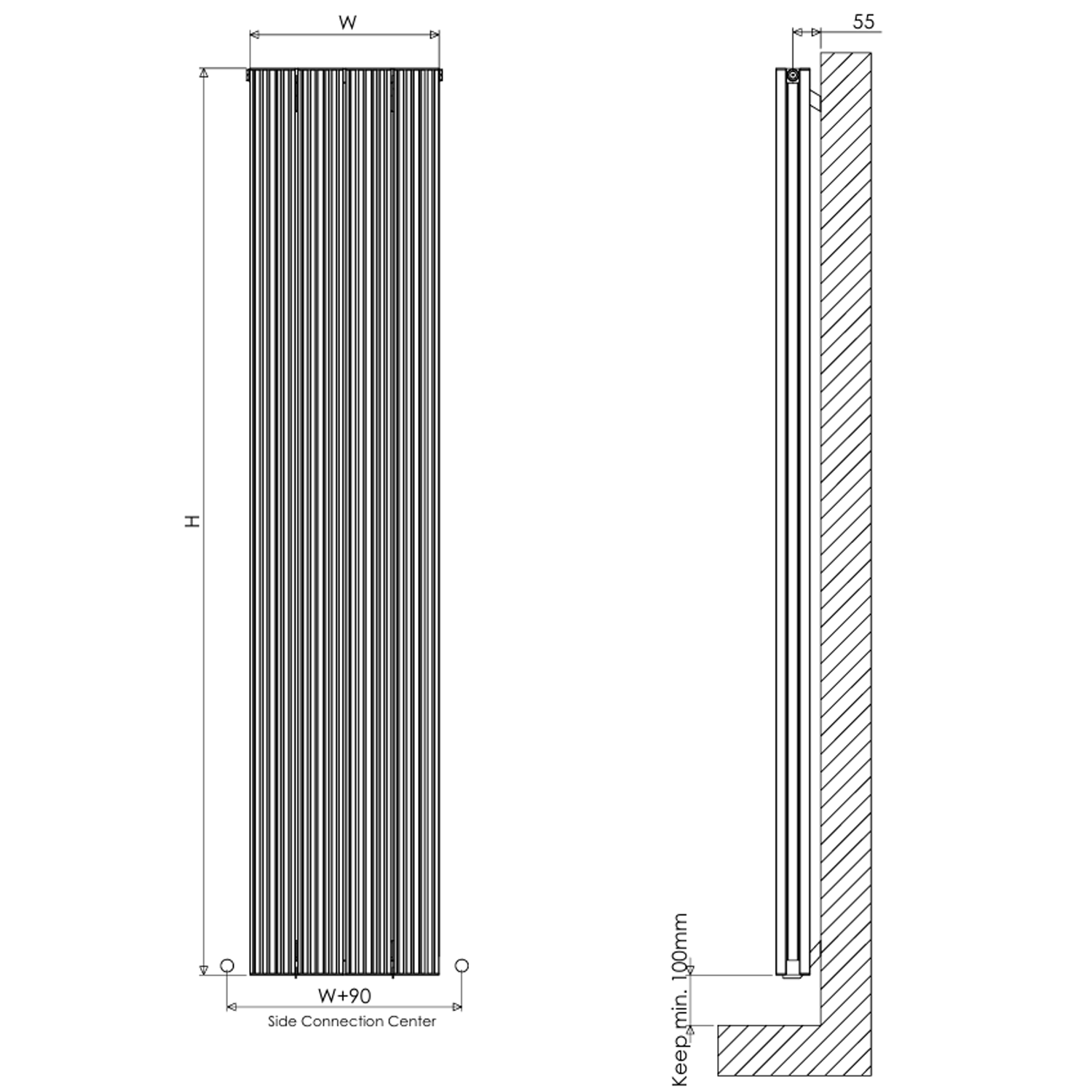 Carisa Monza Double Panel Vertical Aluminium Radiator
