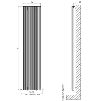 Carisa Monza Double Panel Vertical Aluminium Radiator | Tap Warehouse