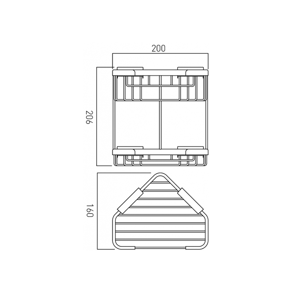 Vado Wall Mounted Large Double Triangular Corner Basket