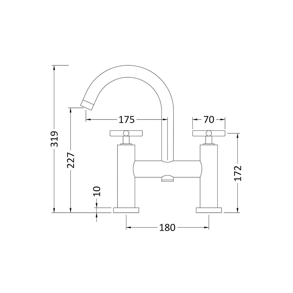 Hudson Reed Tec Crosshead Bath Filler