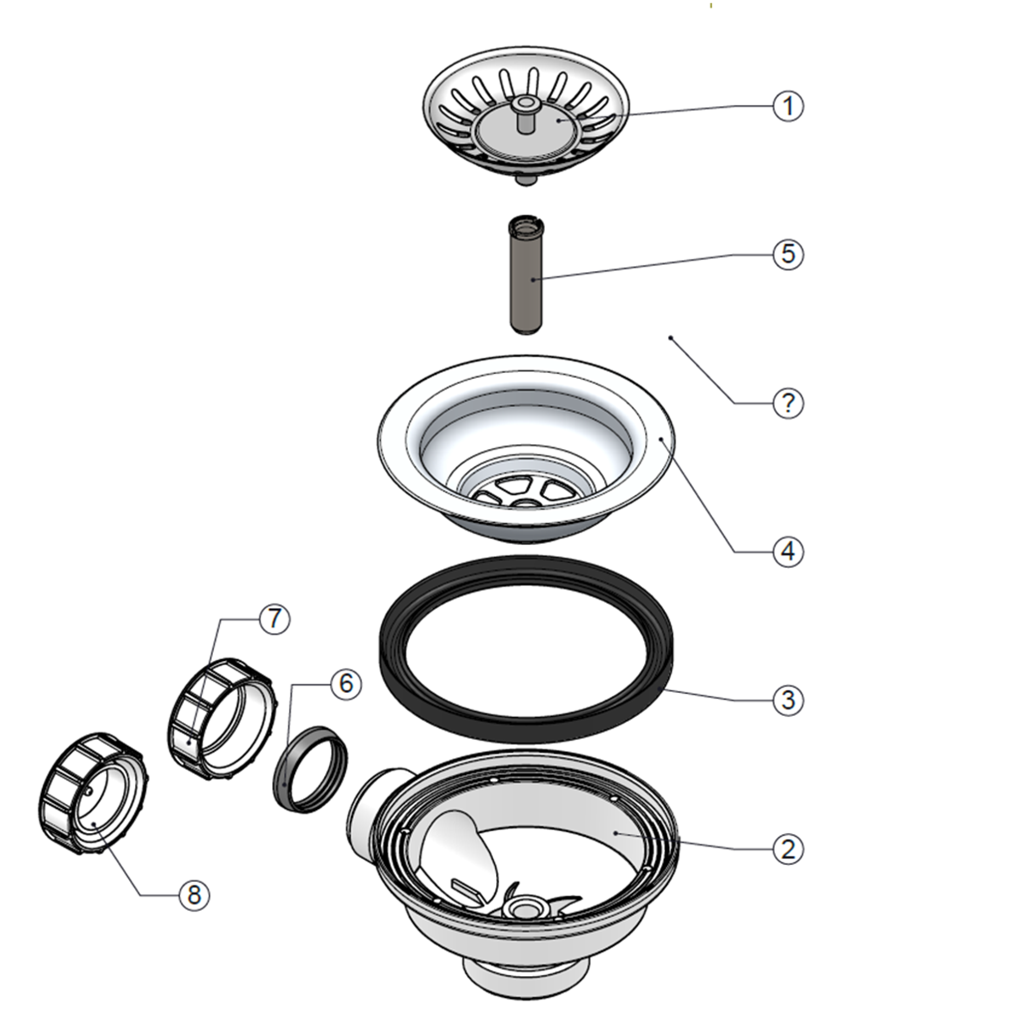 Clearwater 90mm Kitchen Basket Strainer Waste
