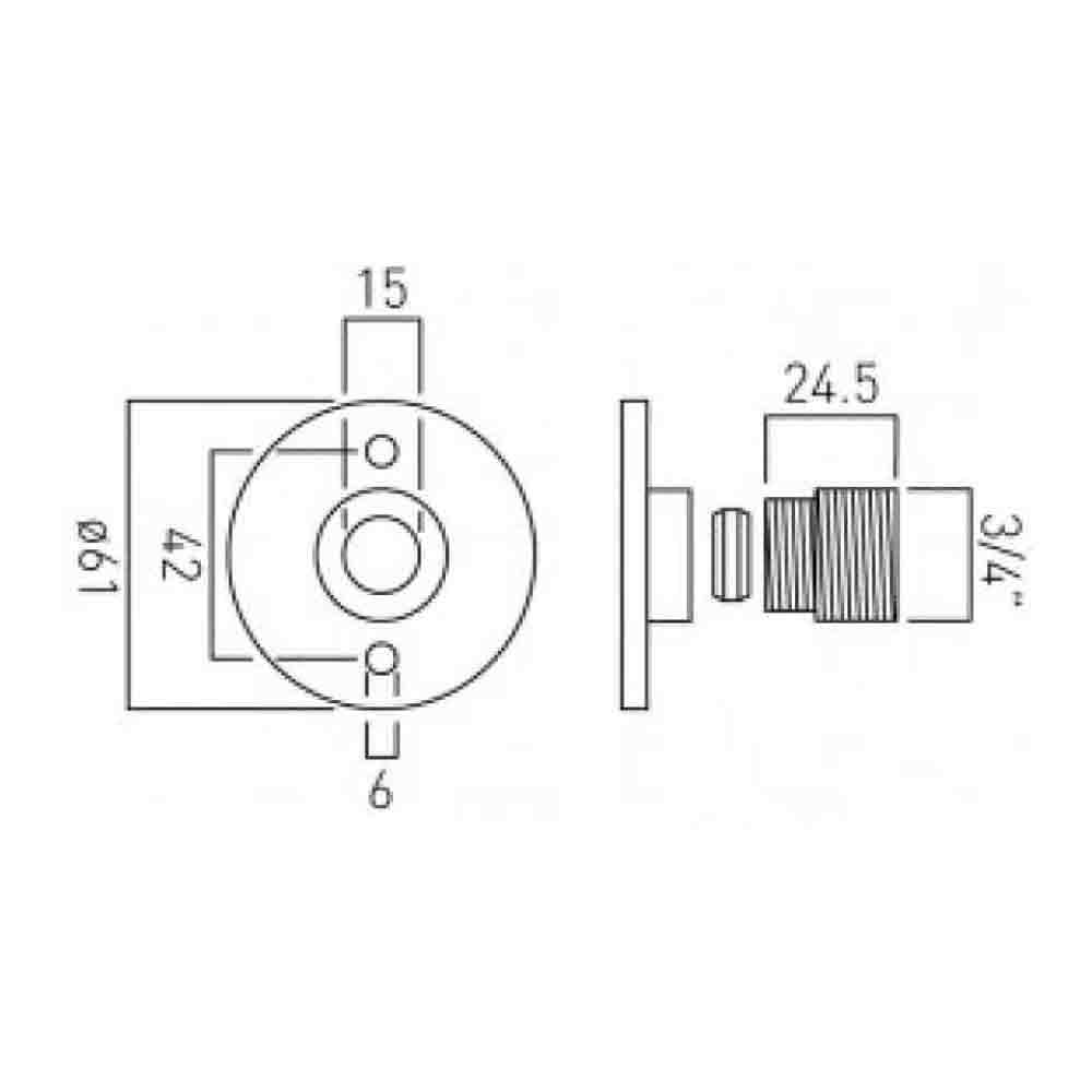 Vado Pair of Wall Mounting Shower Brackets with Shrouds