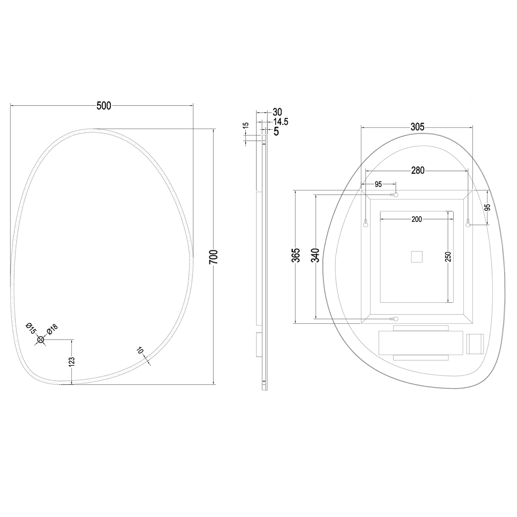 Crosswater Mada LED Illuminated Mirror with Demister Pad