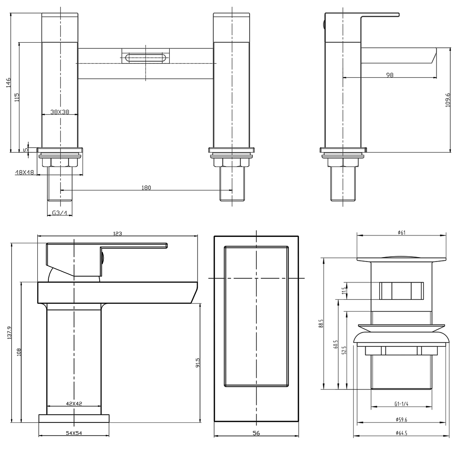 Vellamo Relate Waterfall Basin Mixer & Bath Filler Pack