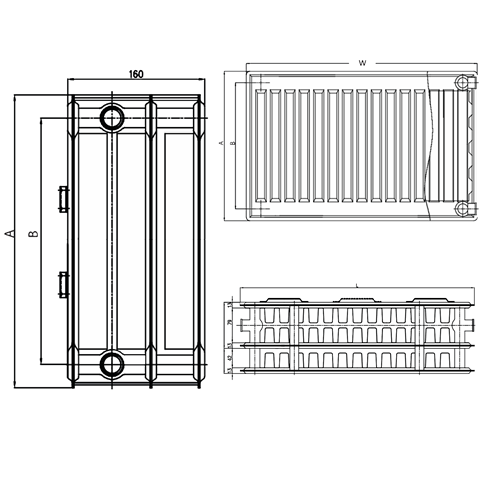Ar80 Radiator Type Brenton Type 33 Triple Panel Convector Radiator - White | Tap Warehouse