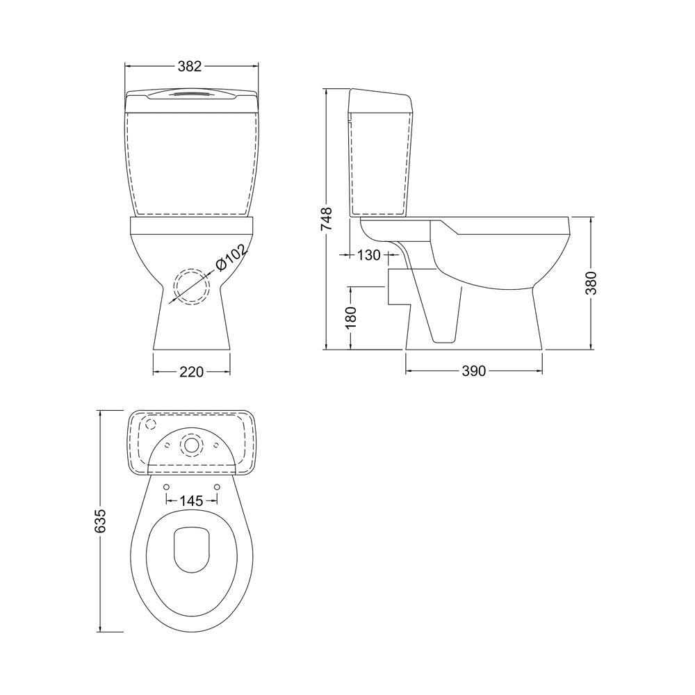 Drench Phoebe CloseCoupled Contract Toilet with Seat Tap Warehouse