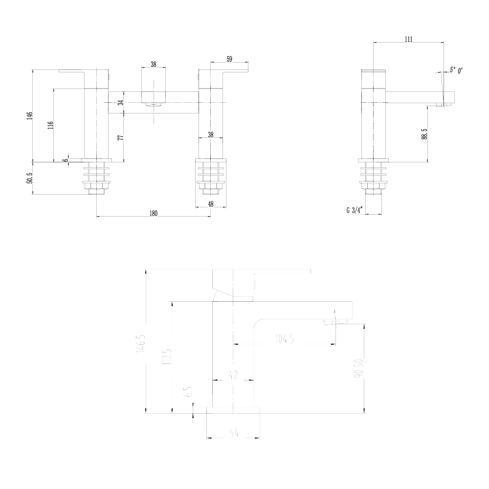 Vellamo Aspire Basin Mixer & Bath Filler Pack