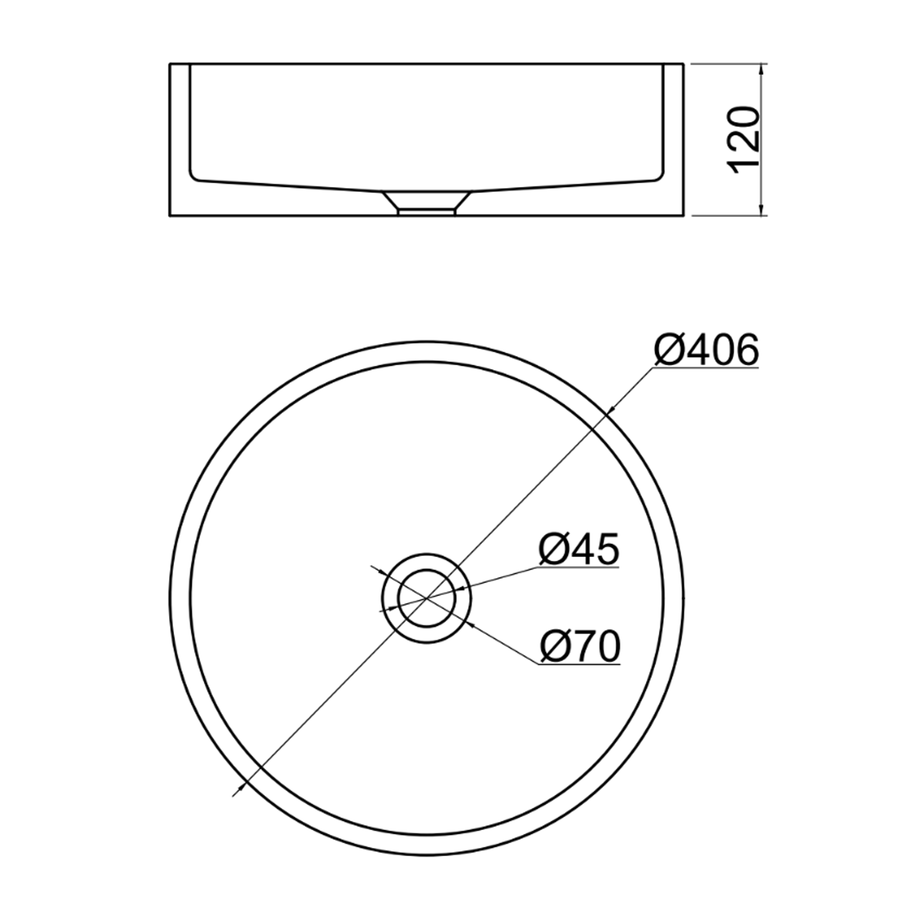 Harbour Concrete 406mm Round Textured Countertop Basin - Pearl Grey