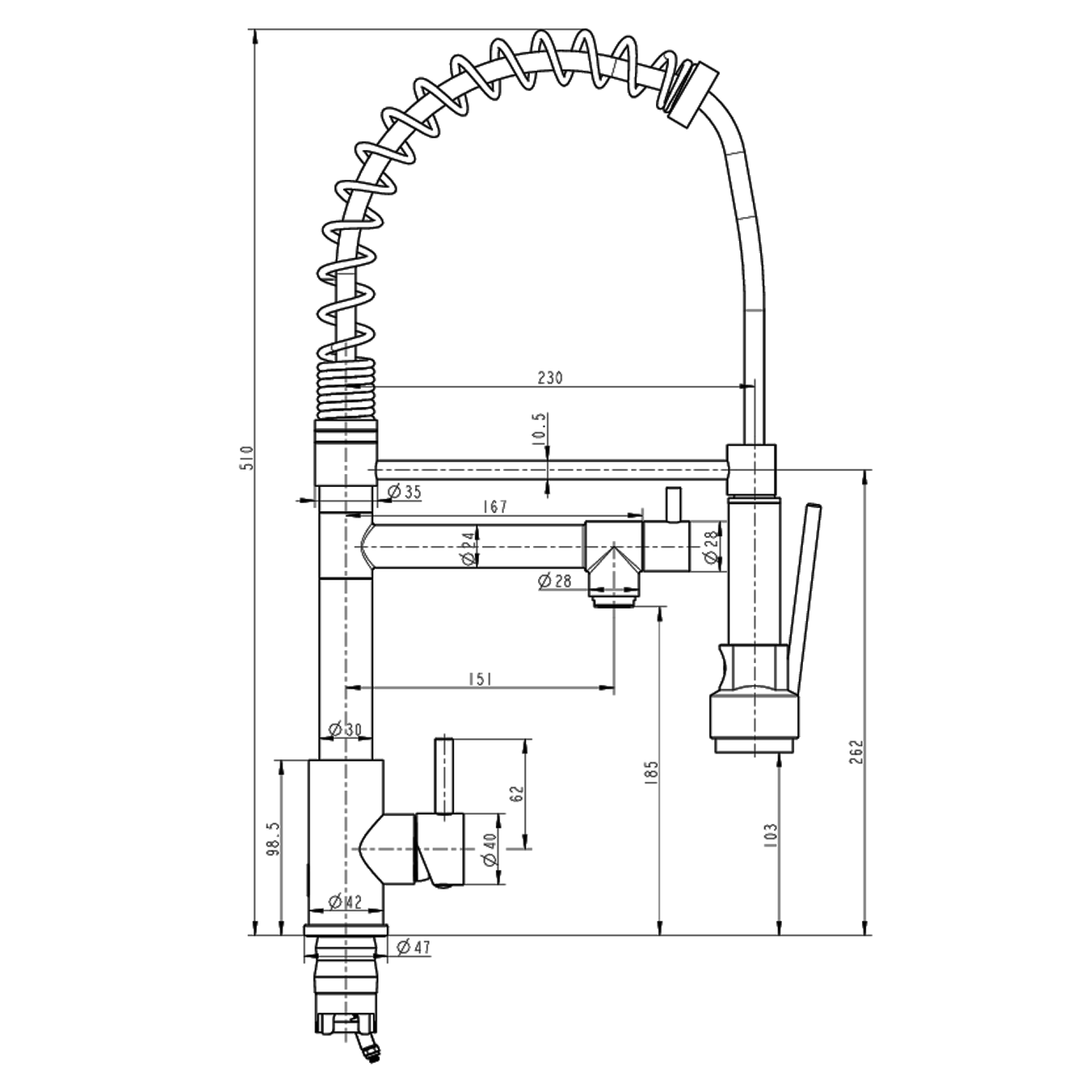 Top-Fix Alto Multiuse Pull Out Mono Kitchen Mixer Tap
