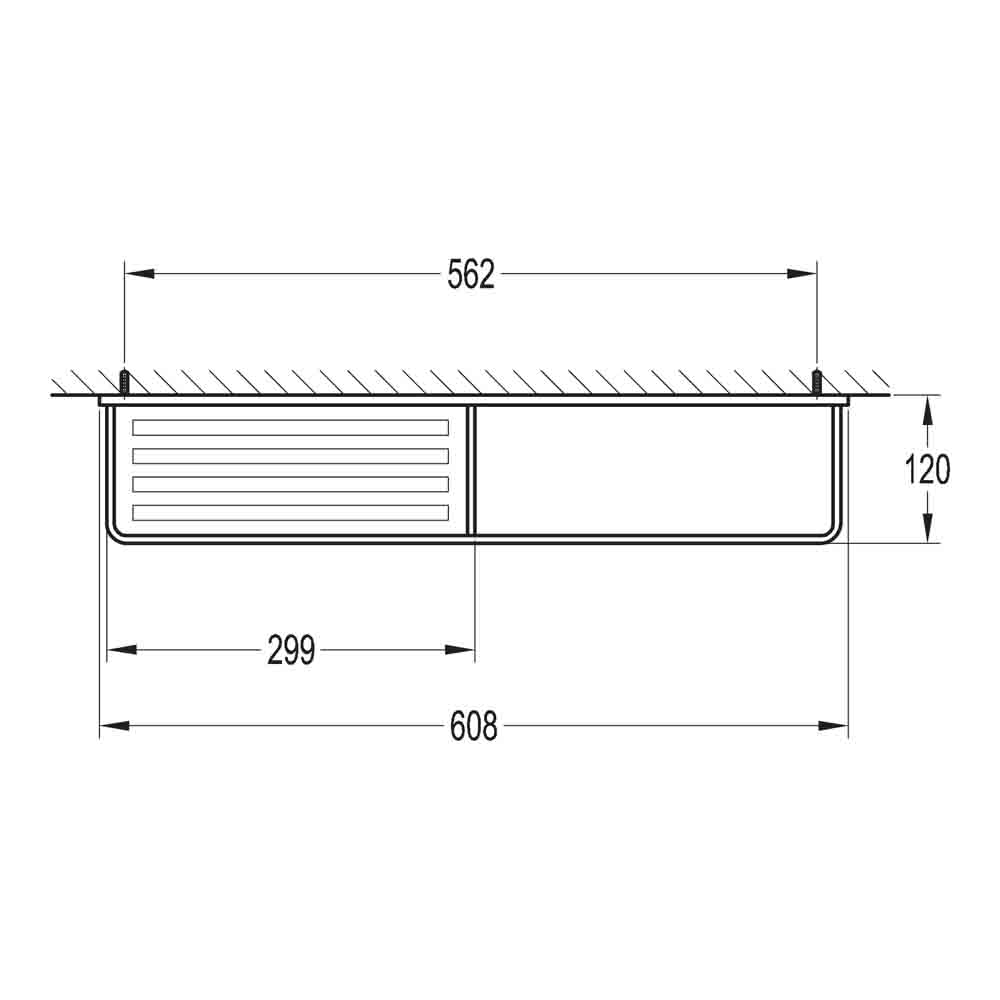 Flova Sofija Towel Rail with Glass Shelf - 610mm