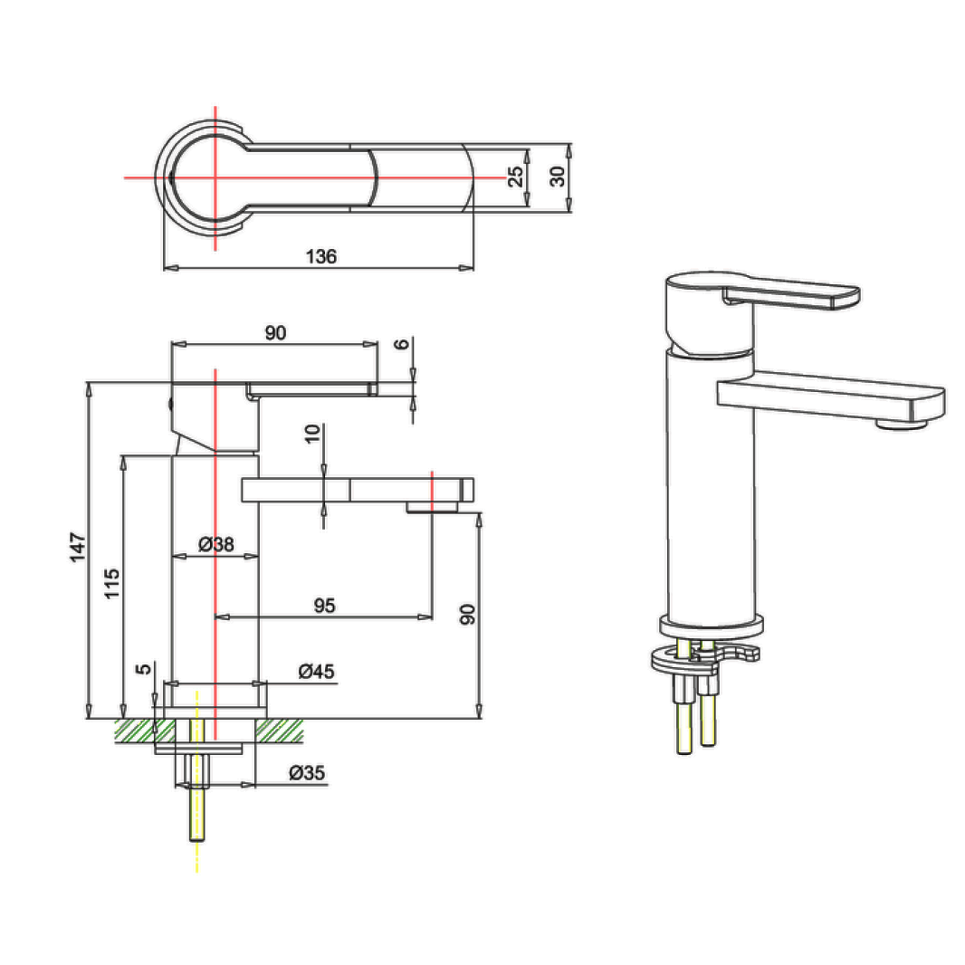 Crosswater Wisp Mini Mono Basin Mixer