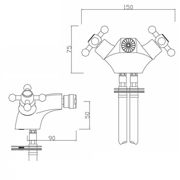 Sagittarius Fantasy Monobloc Bidet Mixer & Pop Up Waste