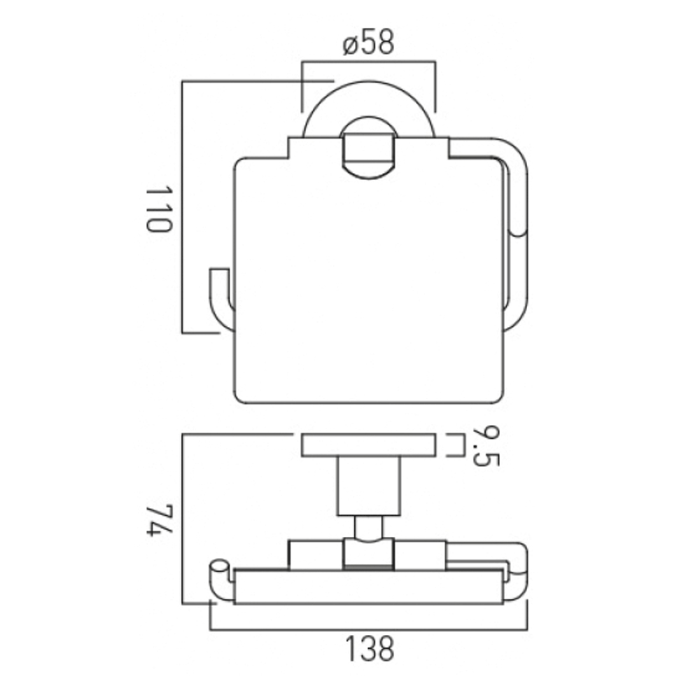 Vado Elements Covered Toilet Roll Holder