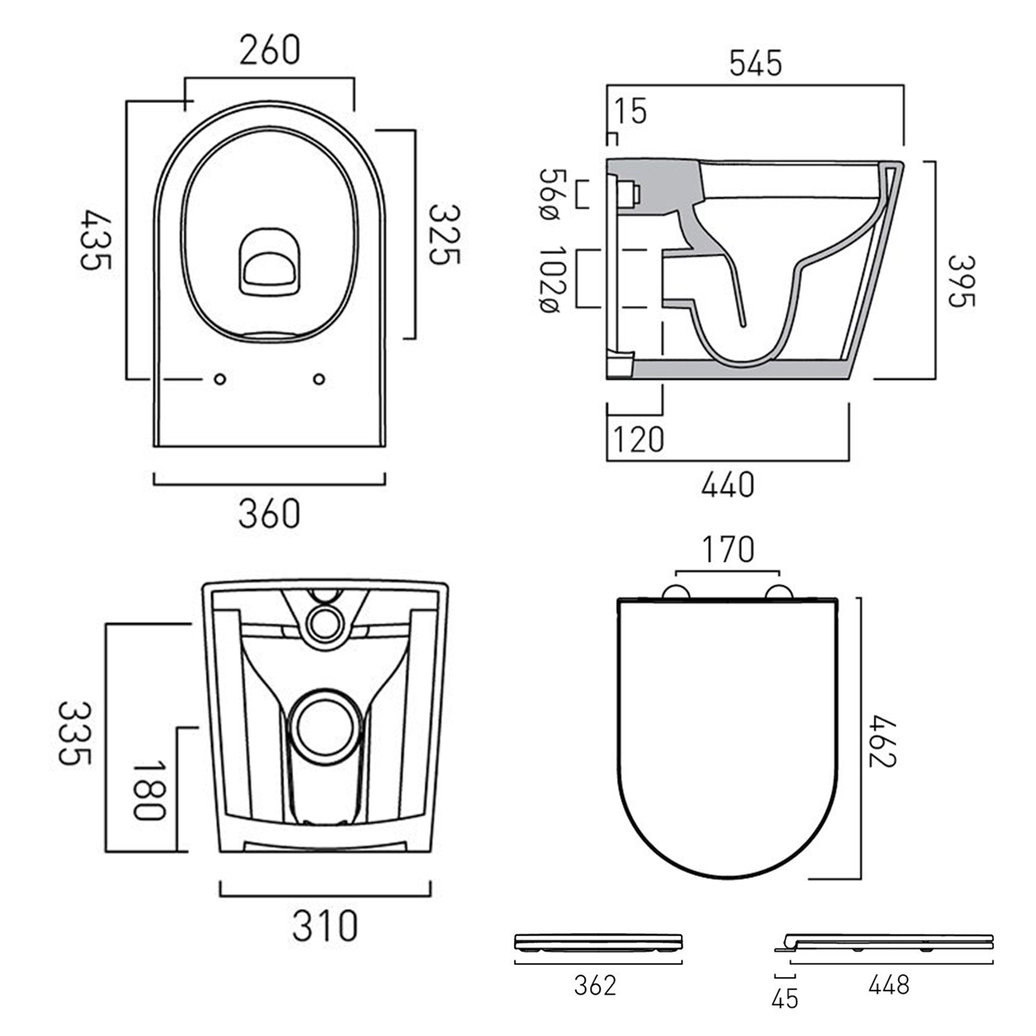 Vado Safari Round Back to Wall Toilet & Soft Close Slimline Seat