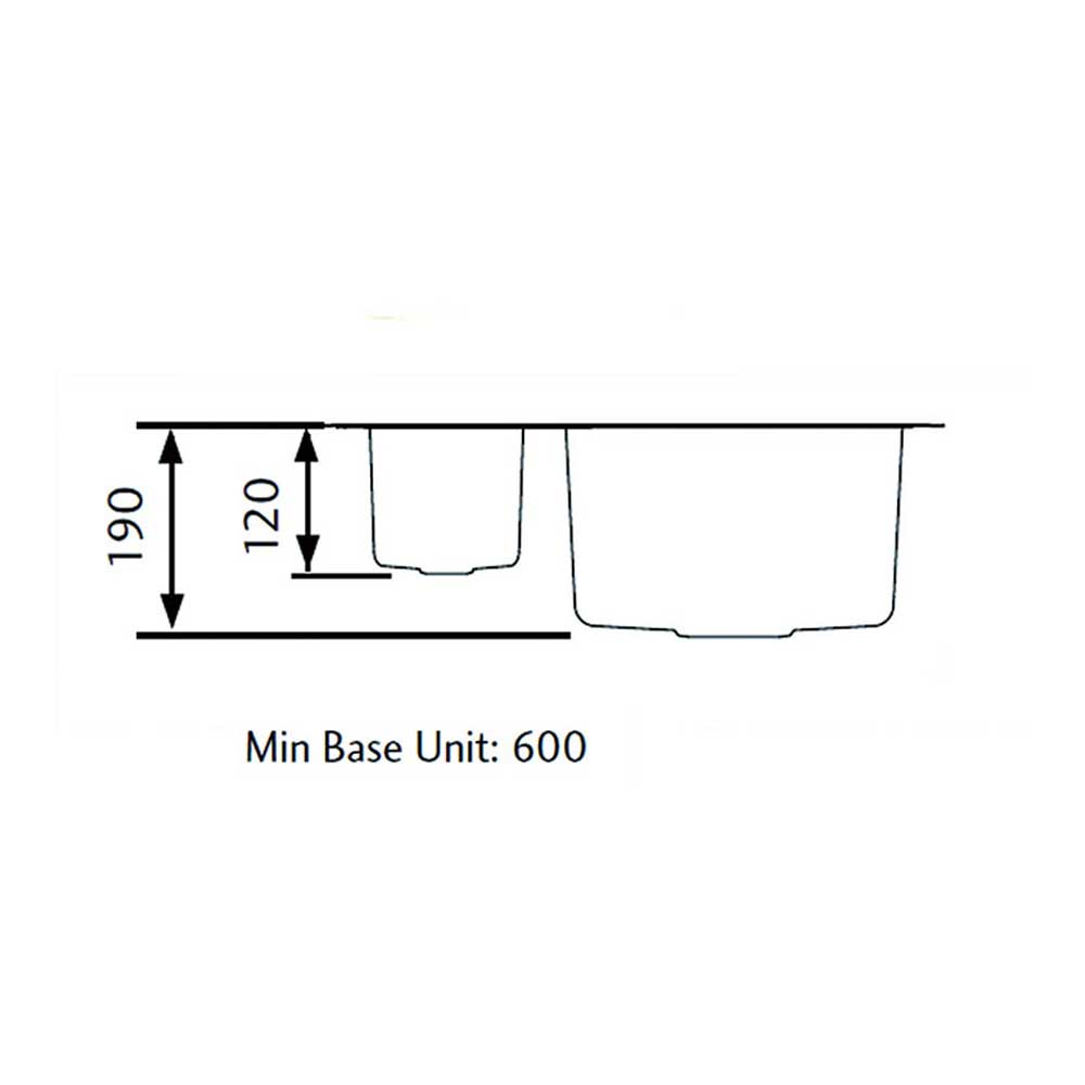 Rangemaster Atlantic Classic 1.5 Bowl Brushed Stainless Steel Undermount Sink & Waste Kit - 597 x 472mm