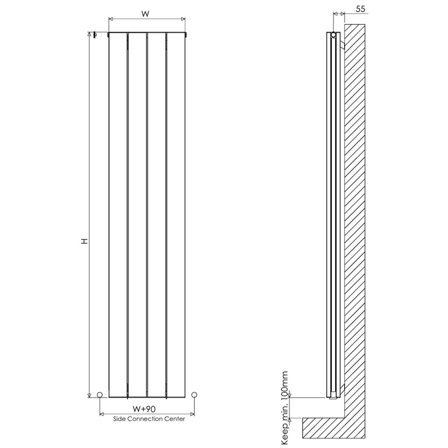 Carisa Nemo Double Panel Vertical Aluminium Radiator