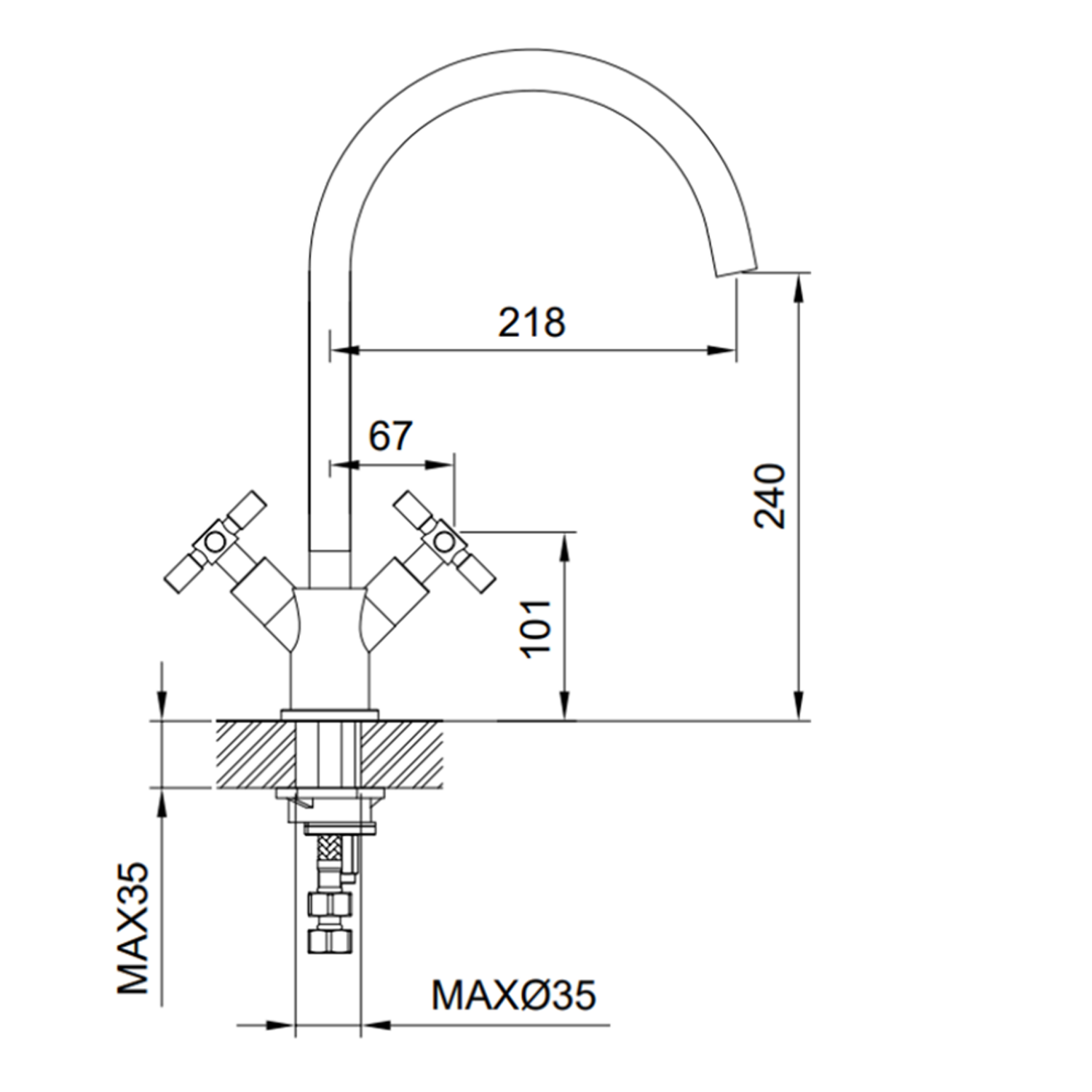 Sagittarius Sincro Mono Kitchen Mixer Tap