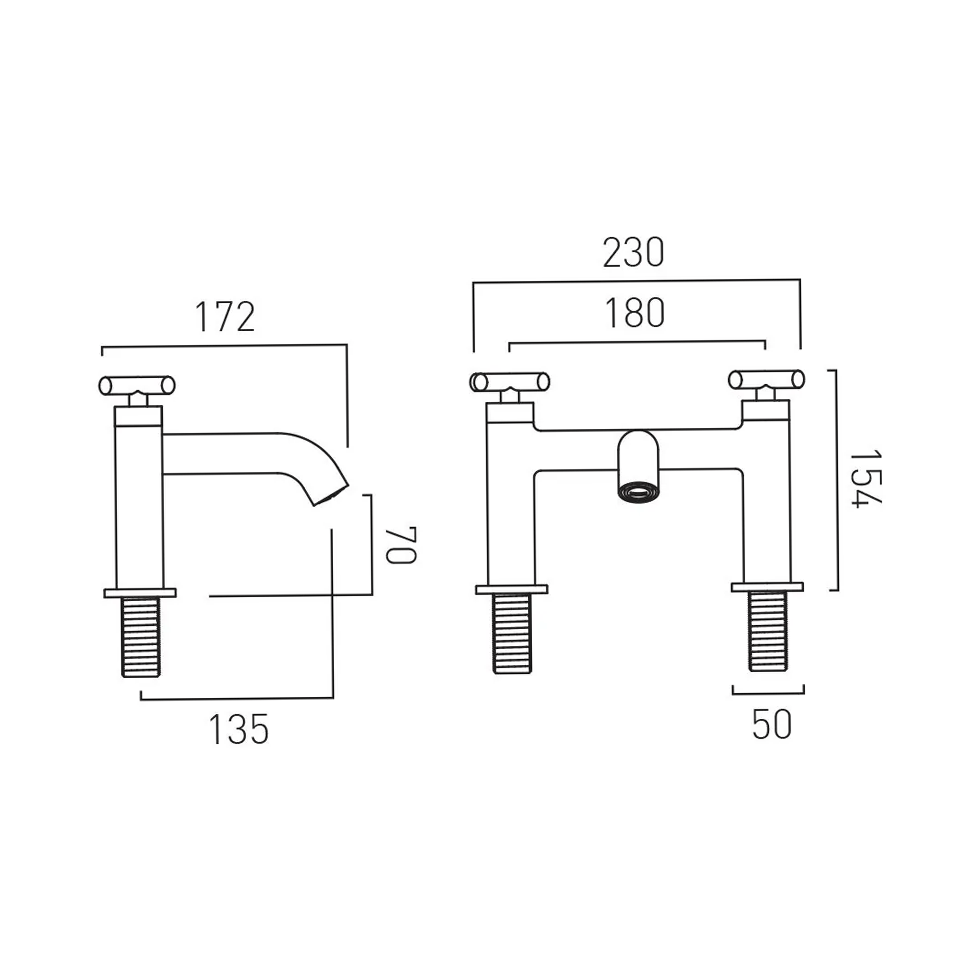 Vado Individual Elements Deck Mounted Bath Filler Tap