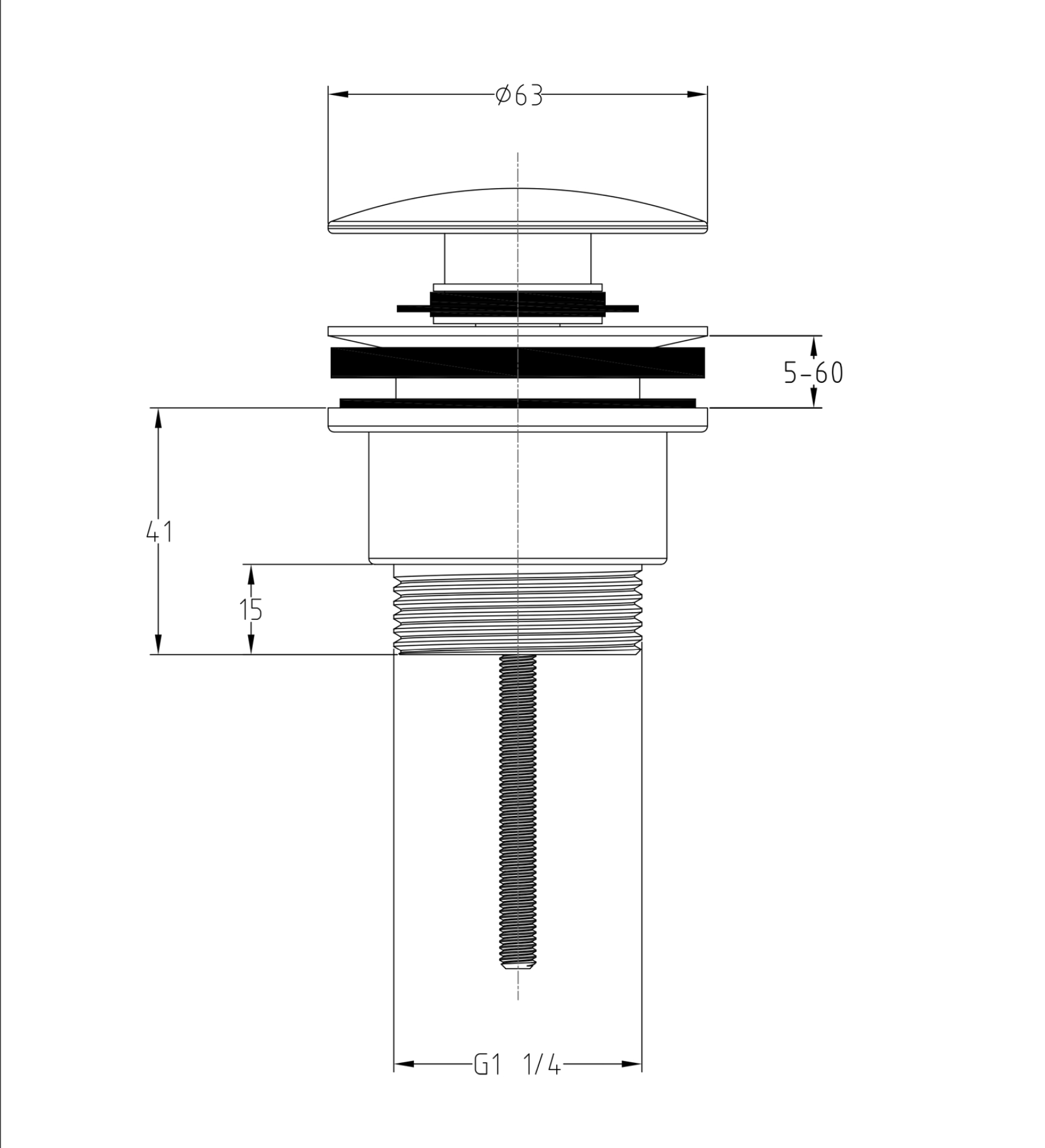 Inox Universal Stainless Steel Click Clack Basin Waste
