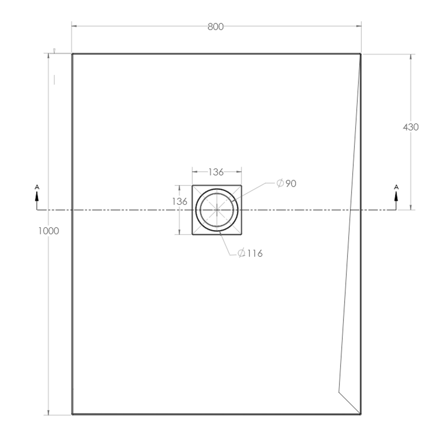 Drench Naturals White Thin Slate-Effect Rectangular Shower Tray - 11 Sizes
