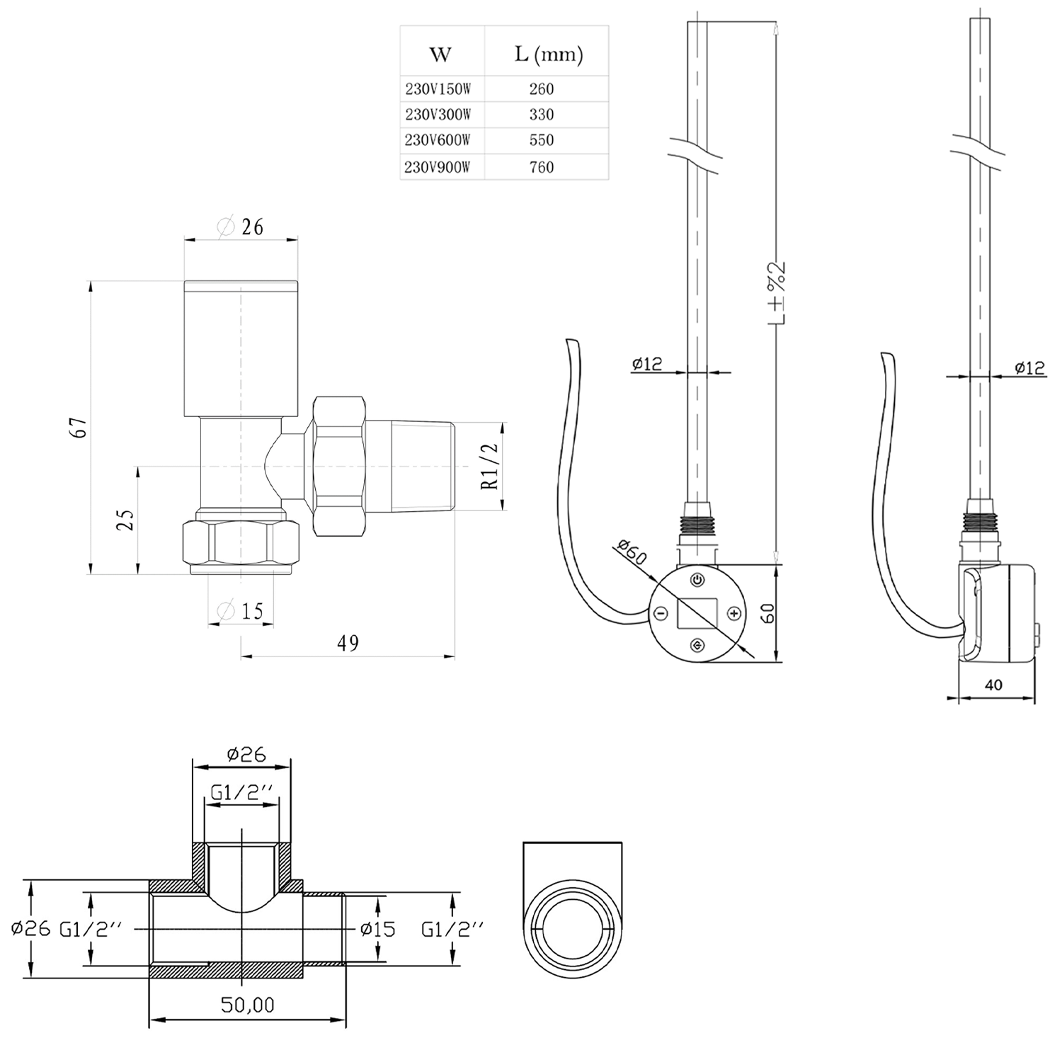 Toasty Anthracite Dual Fuel Kit With Digital Element, Valves And T-Piece