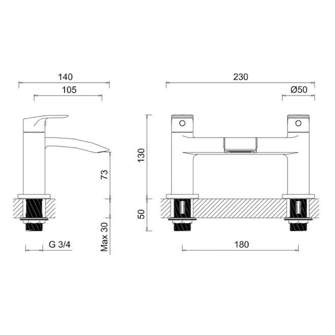 Proflow Tiera Waterfall Bath Filler