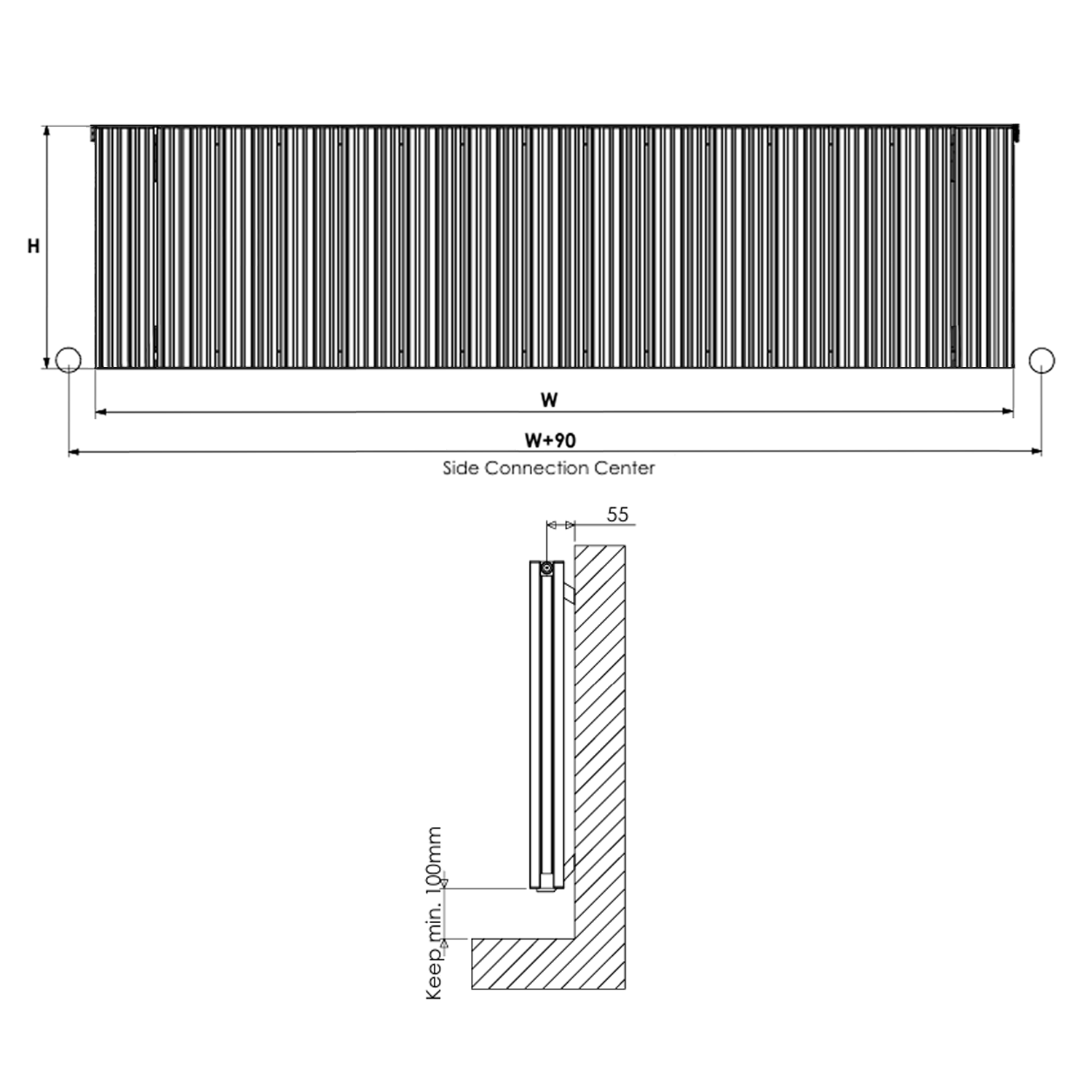 Carisa Monza Double Panel Horizontal Aluminium Radiator