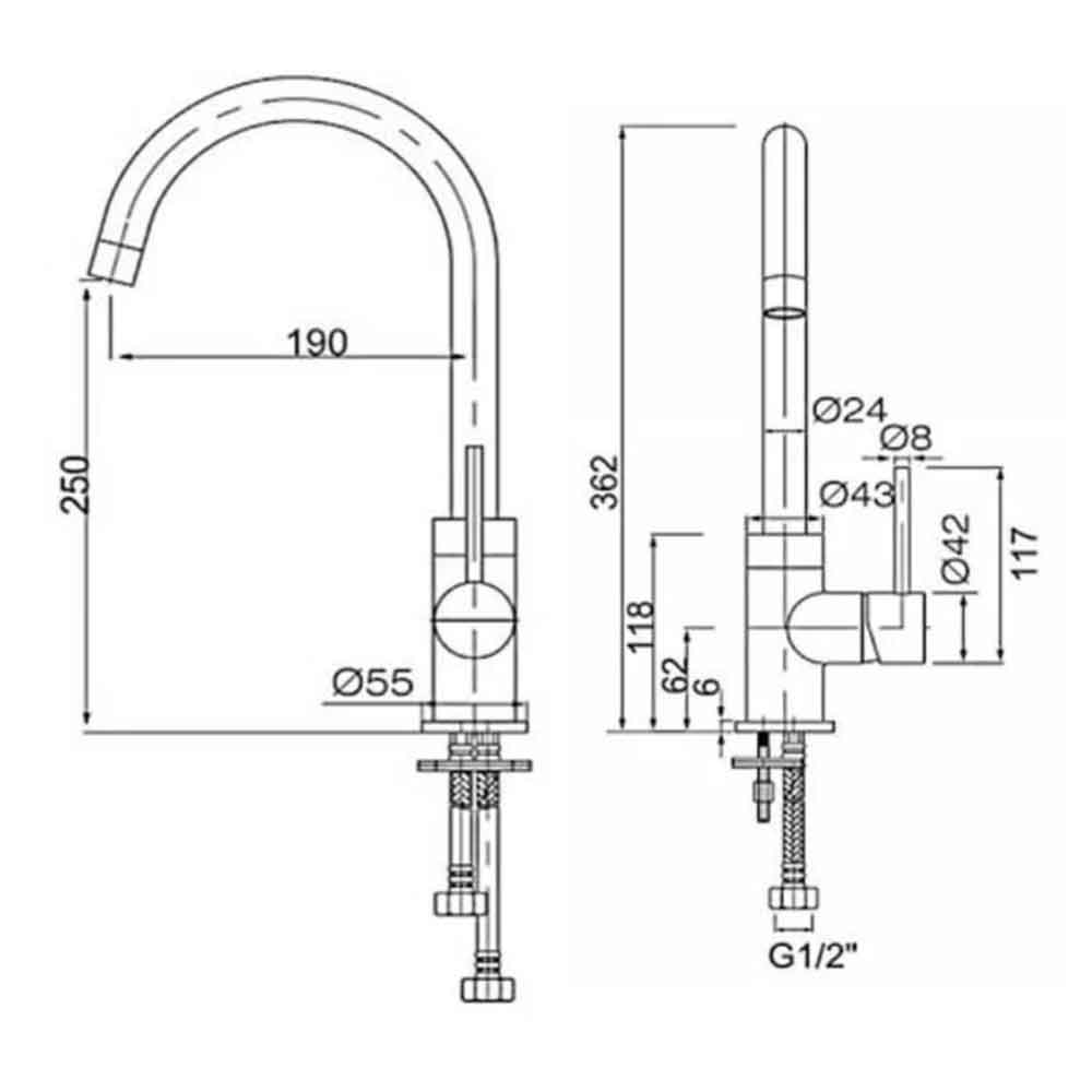 Sagittarius Ergo Single Side Lever Kitchen Mixer