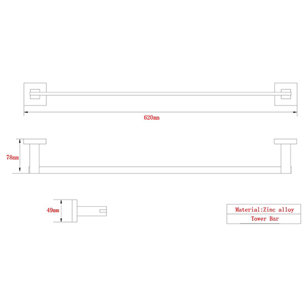 Pierre Towel Bar - 620mm