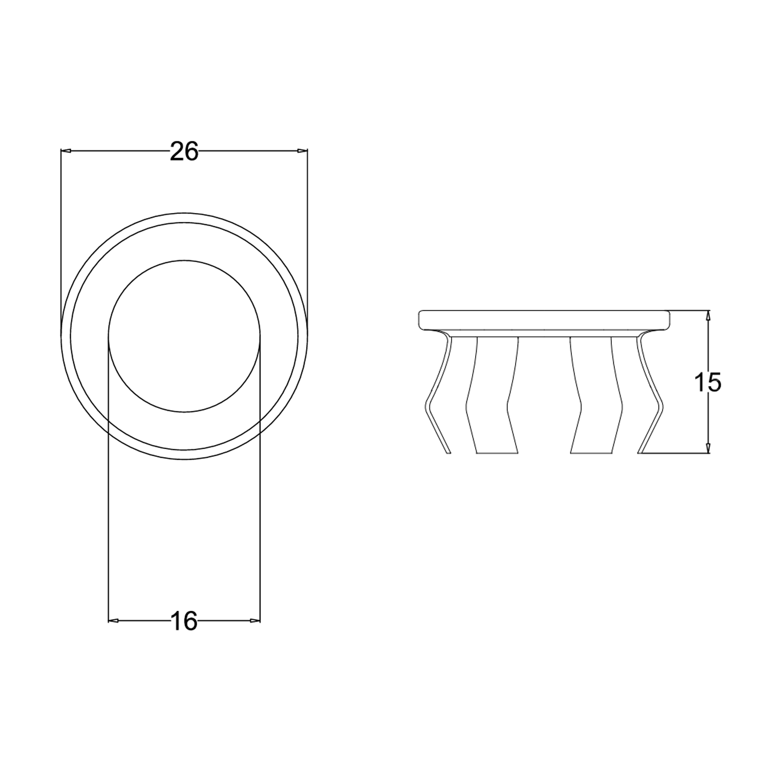 Crosswater MPRO 26mm Basin Overflow Cover